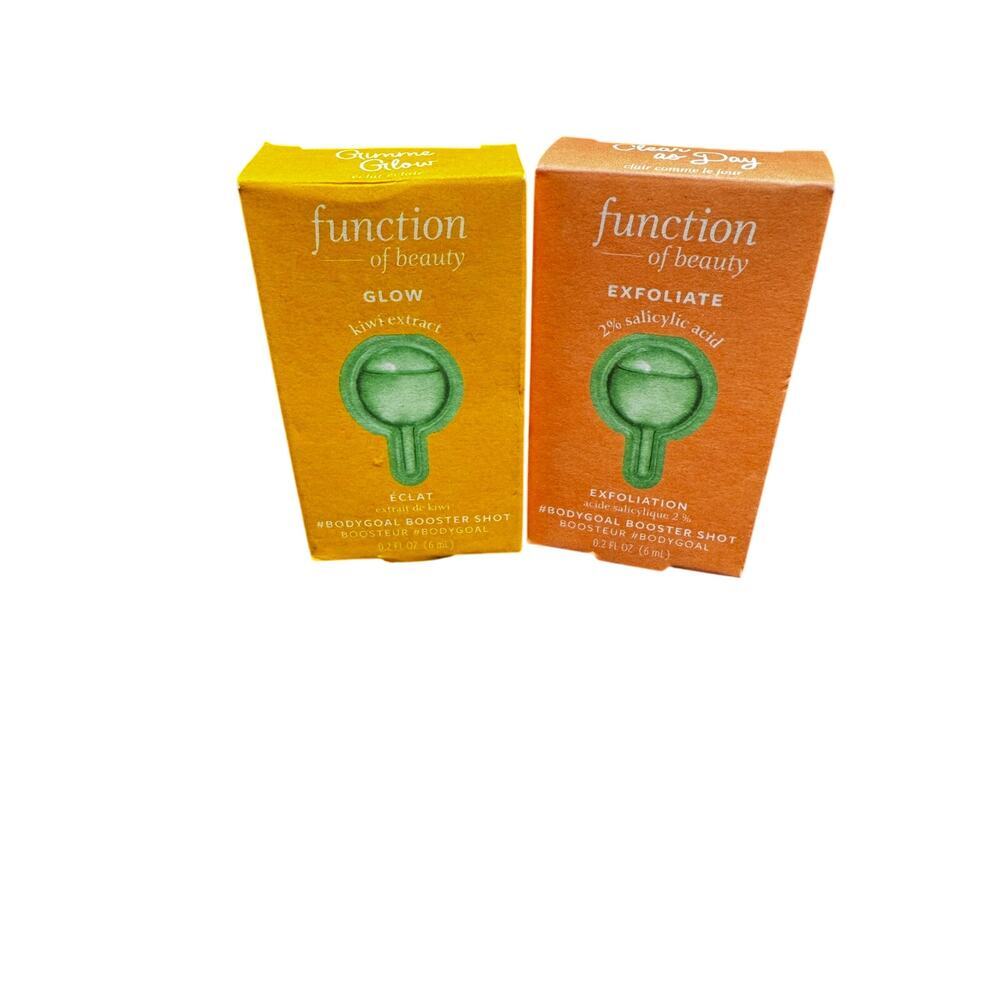 NWT Function Of Beauty Booster Shots(2) Glow & Exfoliate